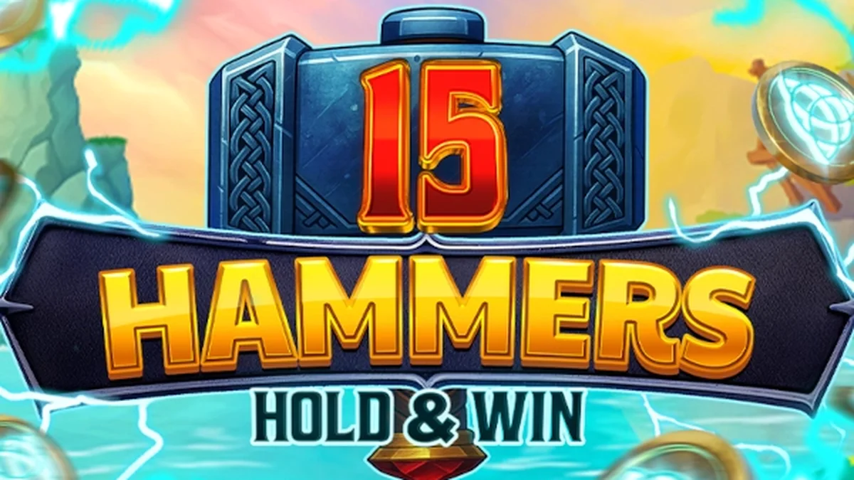 Tampilan layar permainan slot 15 Hammers: Hold & Win