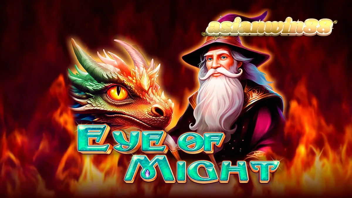 Tampilan visual slot Eye of Might dengan elemen naga dan sihir